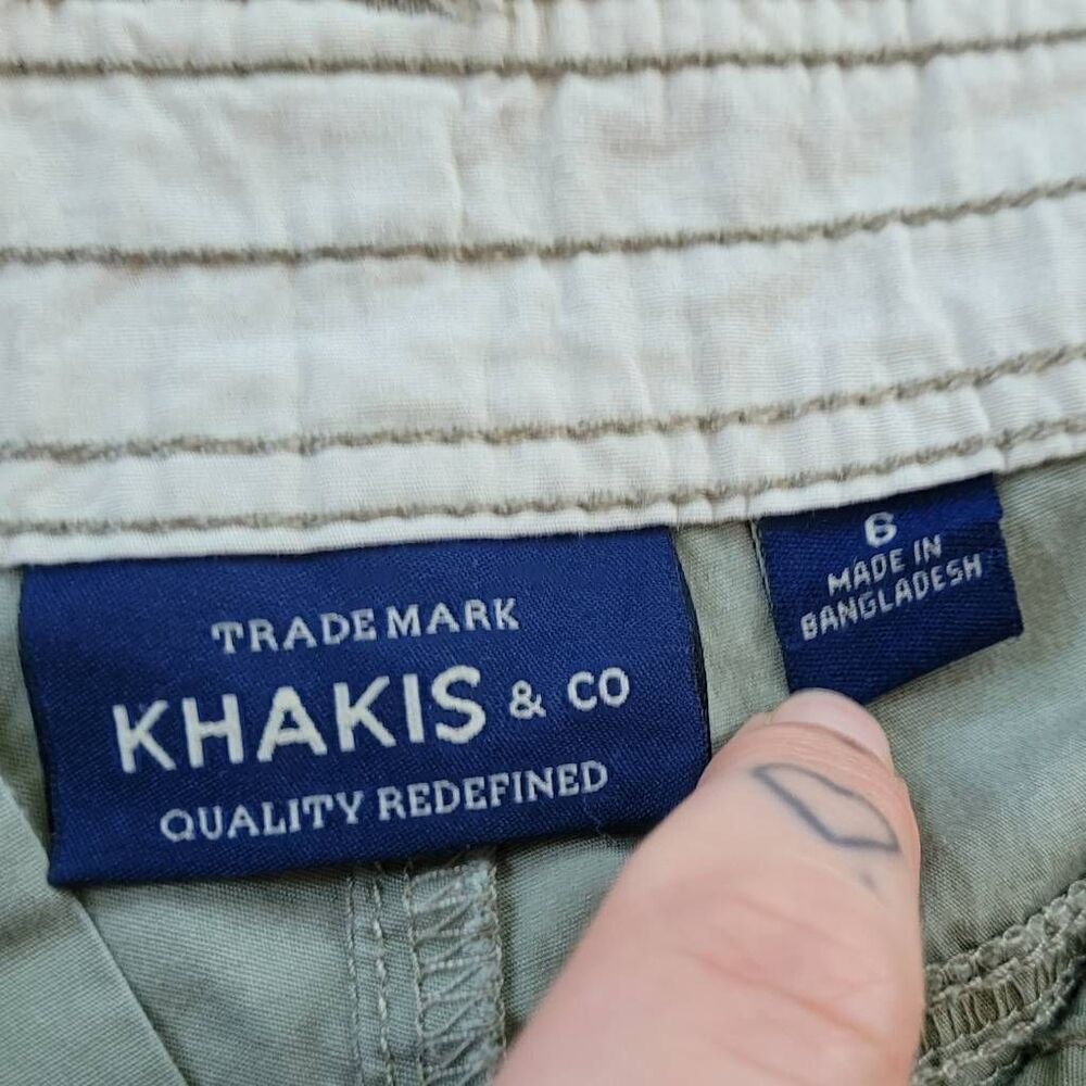 Y2K olive army green cargo capris khakis & co‎ size 6 utility gorpcore - Picture 6 of 12